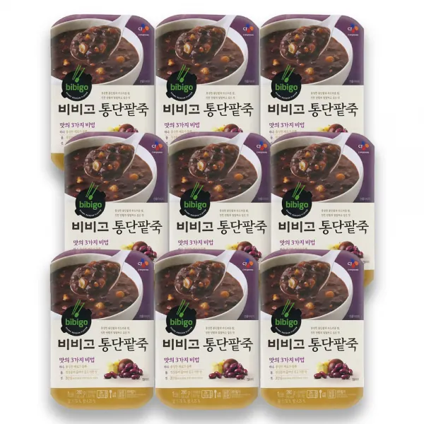 백설 비비고 통단팥죽 280g, 9개