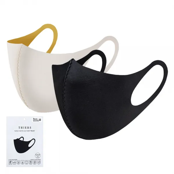  Thiers 티에르 패션 마스크 유해물질 차단 / 필터 교체형 / 입체형 / 피톤치드 스포츠_화이트 M