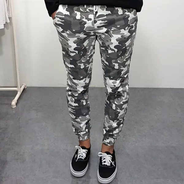 굿스옷장 남성용 겨울 카모 기모 밴딩 조거 팬츠