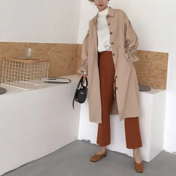 모리아 봄 가을 여성 트렌치 코트 QV