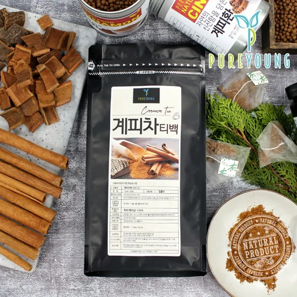 퓨어영 계피 삼각티백 50EA 시나몬물, 계피티백50ea