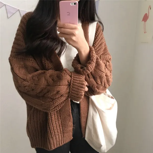 [루앤리] 여성 니트 가디건 아우터 반코트 스웨터 캐주얼 DA36 573980572820_EJq3