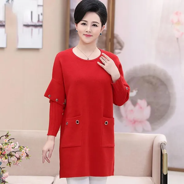 Qterra 특허브랜드 P190115218 미디 니트 빅사이즈 엄마옷 원피스