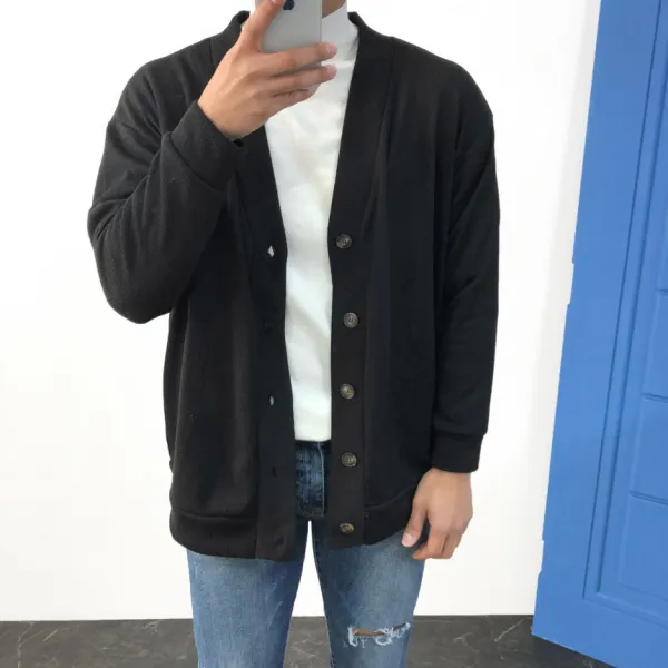 간빠레 남자 루즈핏 베이직 가디건