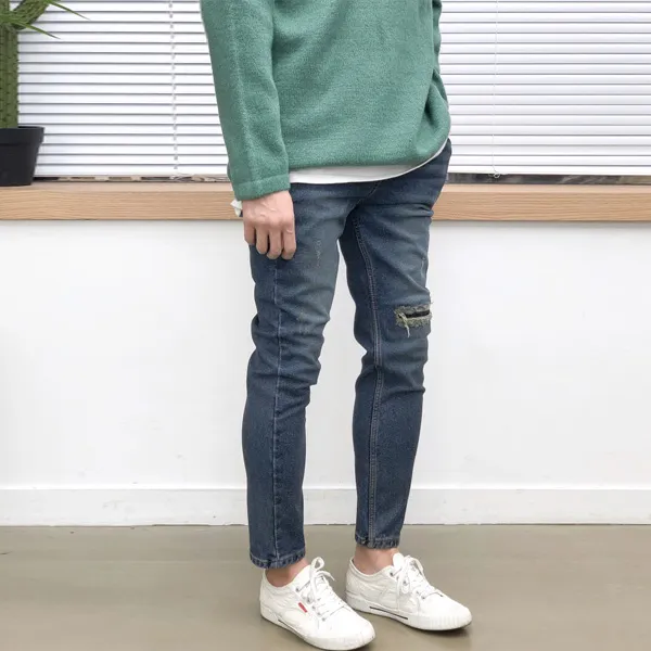 장롱 데미지 남성 본딩 청바지