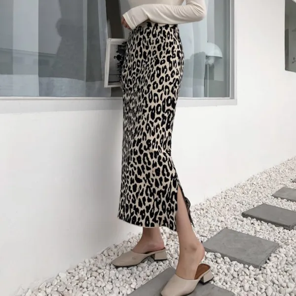 대박난박양 호피 니트 스커트