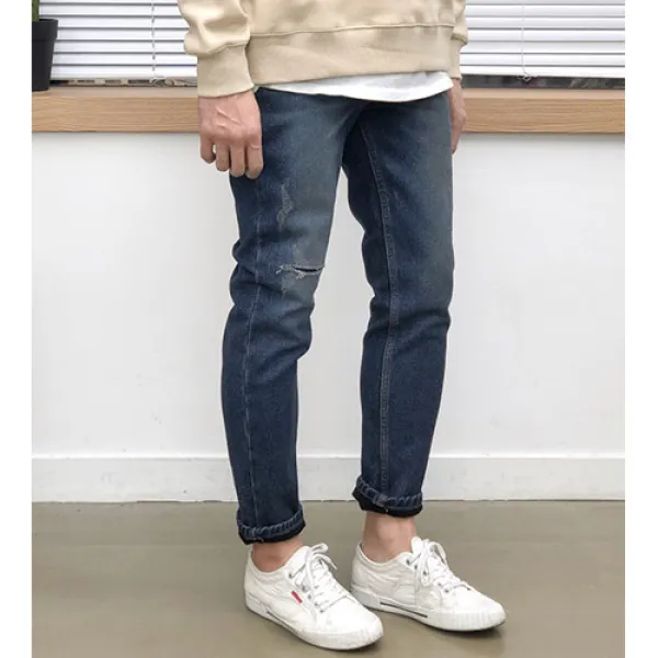장롱 남자 칼구제 본딩 기모 청바지