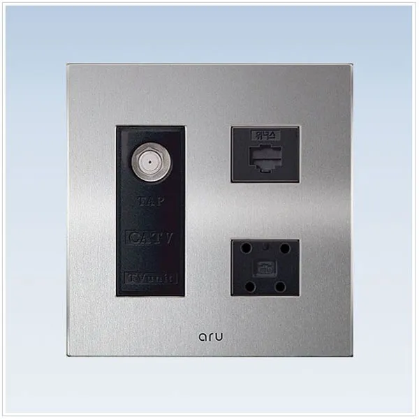 아루 위너스 실버 복합유니트 콘센트 Catv 2방 + 8p+ 4p 1개