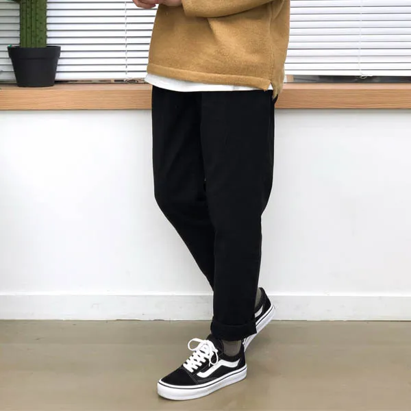 장롱 남자 겨울기모 블랙팬츠