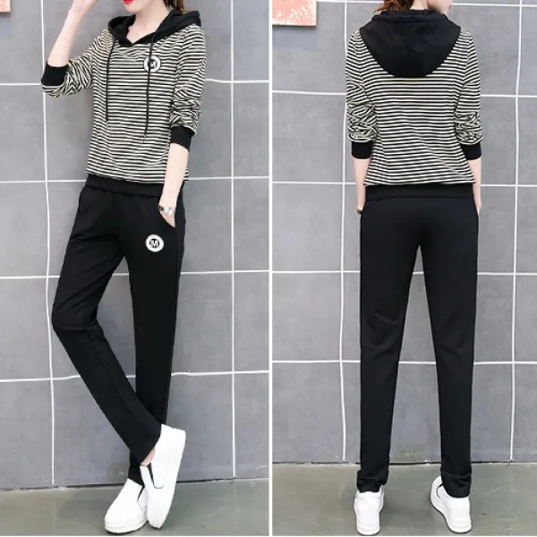 Sh "여성 트레이닝복세트 후드티 운동복 빅사이즈 상하의 세트 3 2 "