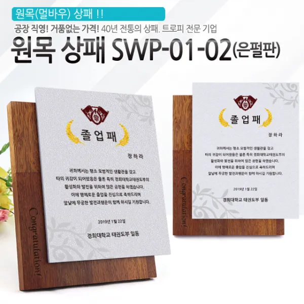 아이상패 원목상패 감사패 공로패 졸업패 부모님 감사패 상패 학위패 재직기념패 Swp 01 02 은펄판 