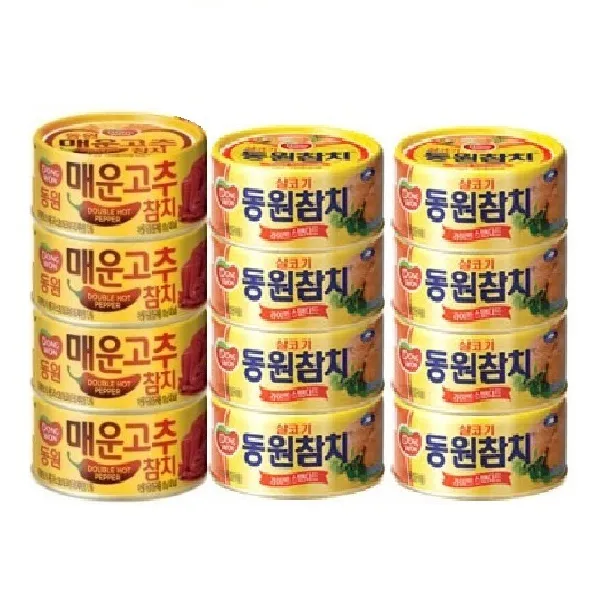 동원 살코기참치100g4캔+매운고추100g2캔x2, 12캔
