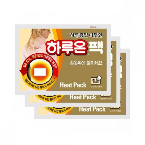 하루종일 따뜻한 붙이는 하루온팩 10매 손난로 핫팩 등산용품 스키 골프 필드