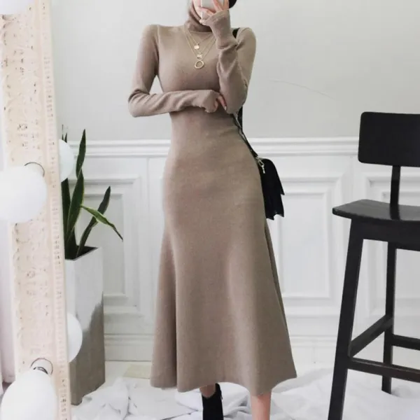 스페셜 겨울 여성 원피스 빅사이즈 가을 슬림핏 치마 드레스 188 Y6oihf