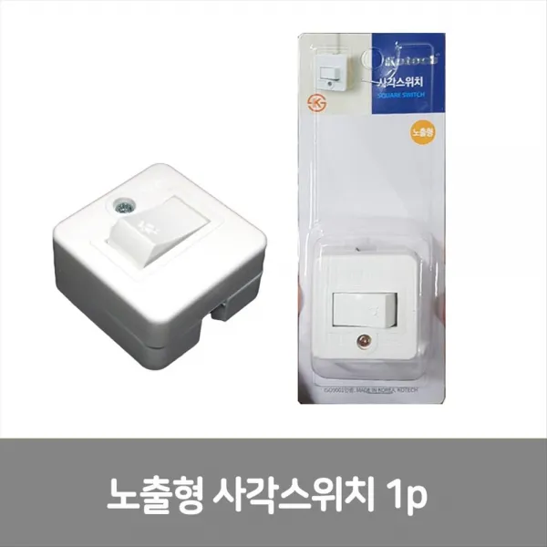 이안에다있다 국산 노출형 사각스위치 1p, 1개