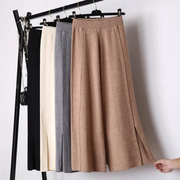 My 여성 봄 가을 겨울 밴딩 와이드 배기 니트 바지 팬츠 66