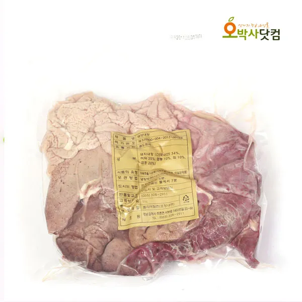 오다셰프 오박사 찰 순대 돼지 내장 1kg 2개, 1세트
