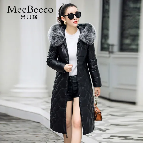 qfda 고위급 여우 질좋은 리얼가아죽 롱 퍼