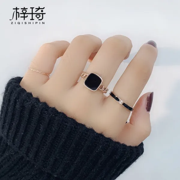 lkp9 기하학 집게손가락 로즈 여성 여자 학