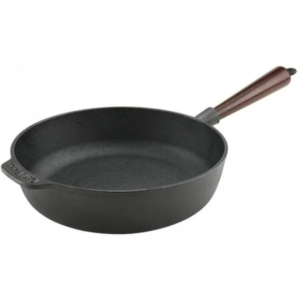 Carl Victor 9.8 인치 너도밤 나무 목재 손잡이가 달린 숙련공 주철 딥 팬 - 스웨덴 제, 단일상품