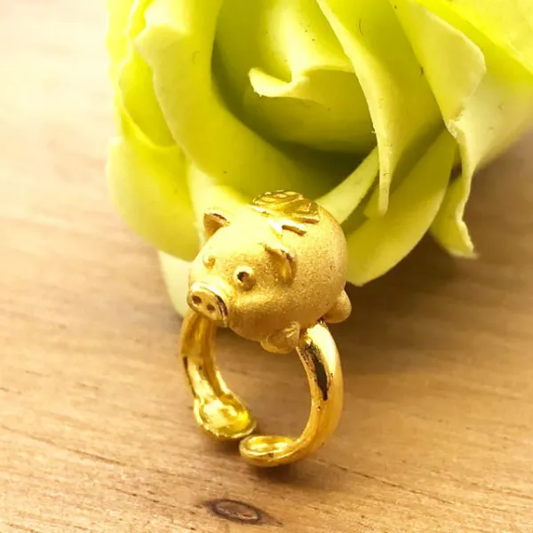 돌자비 황금돼지해 복돼지 아기돌반지 3.75g