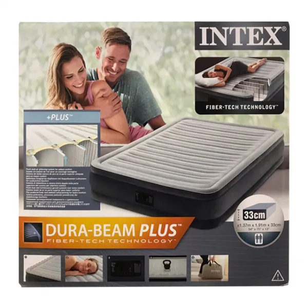INTEX 인텍스 프리미엄 에어매트리스 - 137x191x33cm 넉넉하고 편리한 사이즈 캠핑 및 야외활동에 안성맞춤