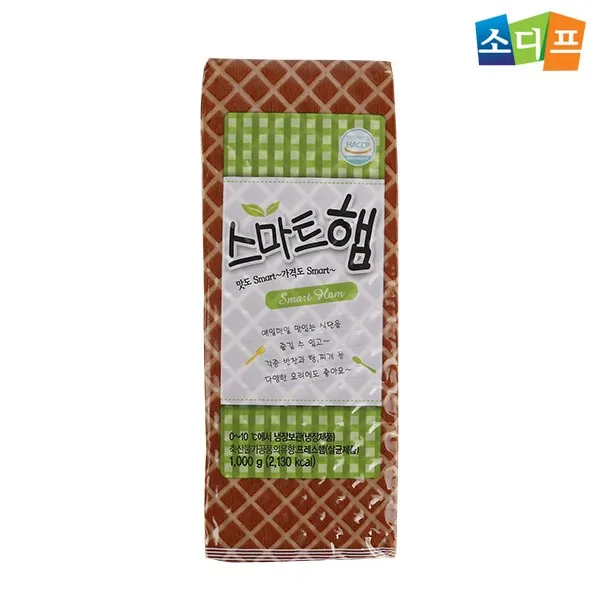 소디프 스마트햄 1000g X 5 햄 후랑크 소시지 비엔나 바베큐 불고기 의성마늘 하림, 1033_소디프 스마트햄 1000g X 5