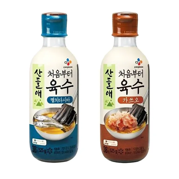 브라더스 CJ 산들애 육수 2종 각1개씩 세트(525g*2개) 조미료 양념장 연두, 1세트