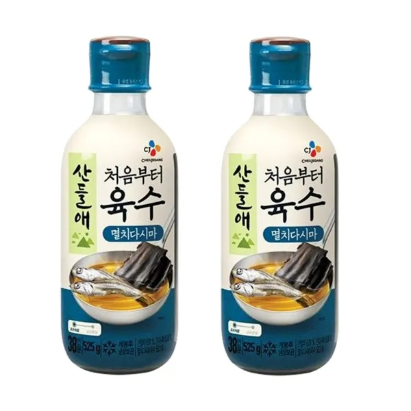 브라더스 CJ 산들애 육수 멸치다시마 2개(525g*2개)조미료 양념장 장국 연두, 525g, 2개