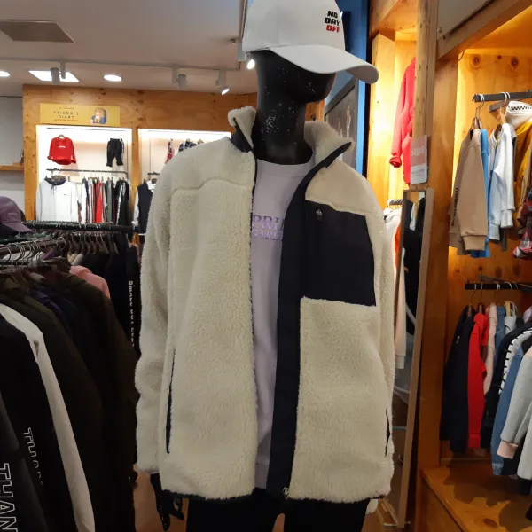 NII 니 [소량재입고]19년 봄신상 공용 양털후리스 배색 하이넥집업 양털집업 뽀글이집업