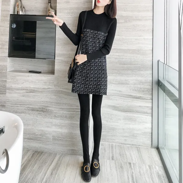 쟈스민 긴소매 여성 원피스 하객원피스 니트