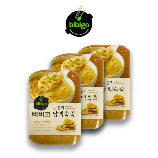 예이니식품 Cj 비비고 누룽지 닭백숙죽 렌지용 3개 280gx3개 호박쇠고기전복 280g 3개