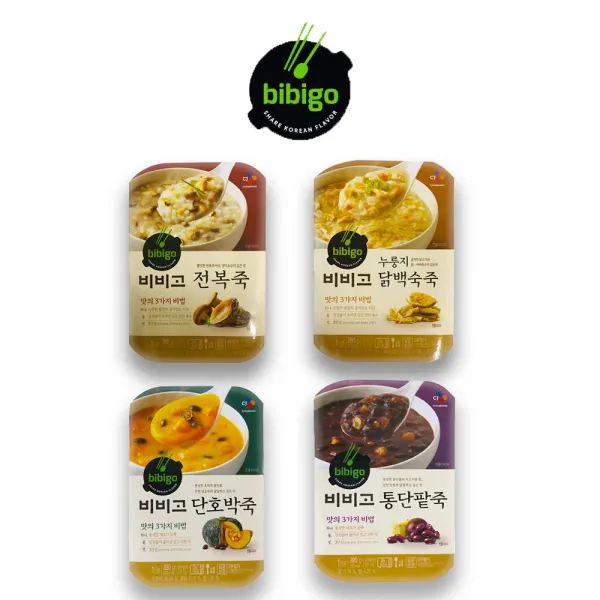 예이니식품 비비고 렌지용 죽 인기4종 각1개씩 세트 4개x280g 닭전복호박팥야채 1세트