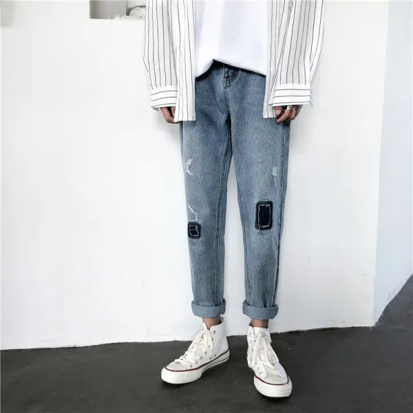 남자 9부 데님 이지룩 청바지 HYY49
