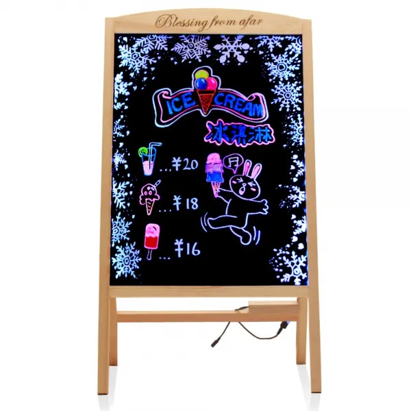 충전식 형광판 나무 브래킷 전자흑판 빛나는 쓰기보드