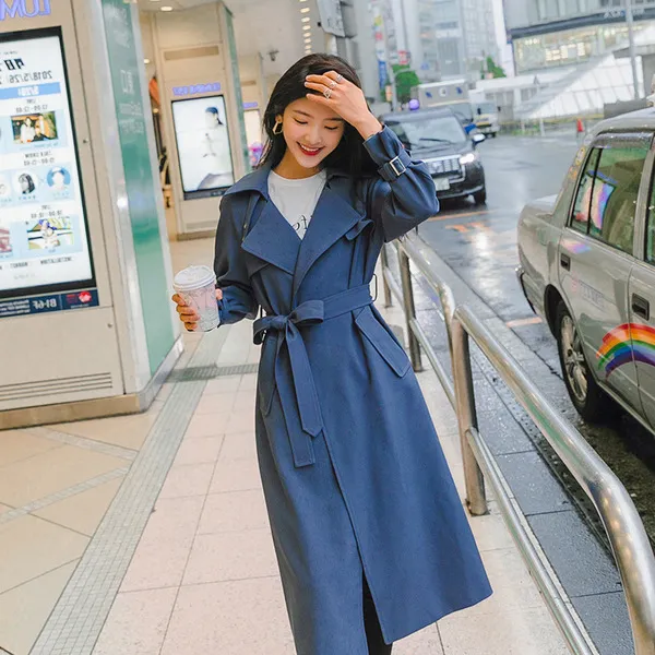 해외직구 여성 데일리 롱 트렌치코트