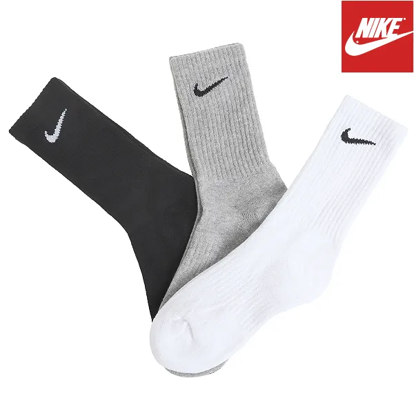 나이키 에브리데이 쿠션 크루 3팩 양말 Sx7664 901 흰회검
