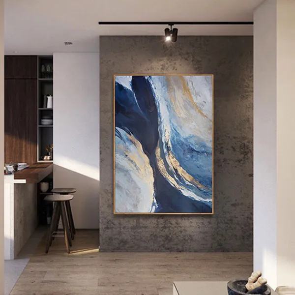 캐슬빈 오션 리버블루 인테리어그림[60*85cm_바로출고] 유화, 블랙