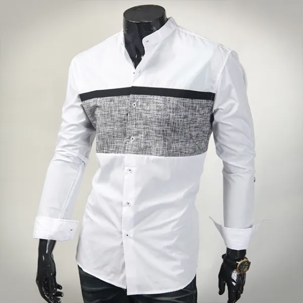 위즈아이 빅사이즈 2XL 3XL 4XL 차이나 배색 셔츠 남방 NDF965S