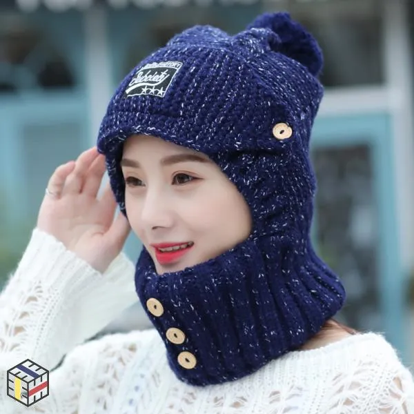 모자 두꺼운 마스크 북동 바람 귀 캡 자전거와 사랑스러운 따뜻한 니트 모
