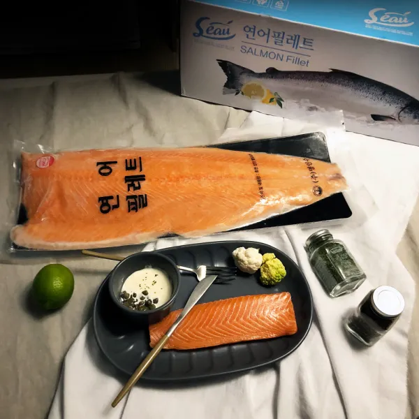  업소용 냉동연어 칠레 프리미엄 연어필렛 도매 10kg 냉동 생연어도매 생연어 1개