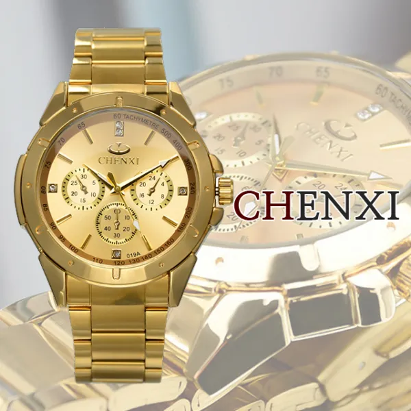 엔필스토리 CH-40 골드 남자 메탈 시계 금장 패션 손목 남성