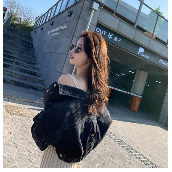 도깨비몰 여성 청자켓 캐쥬얼 데님 워싱 숏 루즈핏 봄 아우터 2컬러 빅사이즈 586269148981