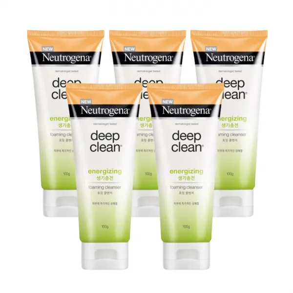 뉴트로지나 딥클린 에너자이징 포밍 클렌저 100g 5개