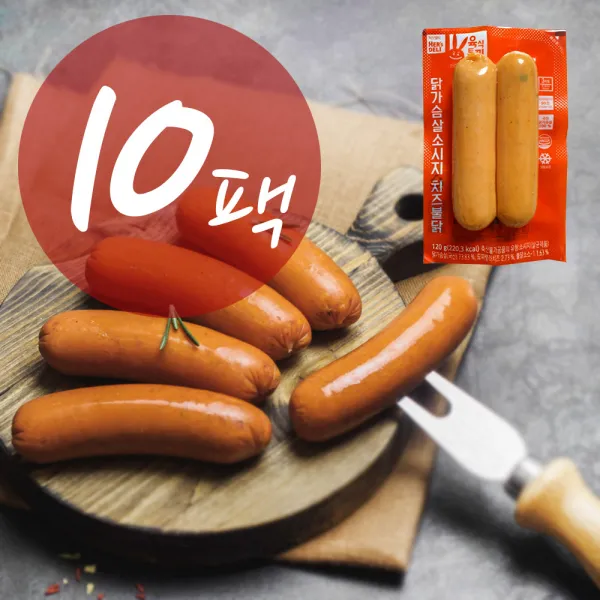 육식토끼 치즈불닭맛 닭가슴살 소시지 120g 10팩, 1개