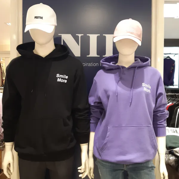 NII 남녀공용 1도그래픽 쭈리 후드 오버핏 풀오버 티셔츠