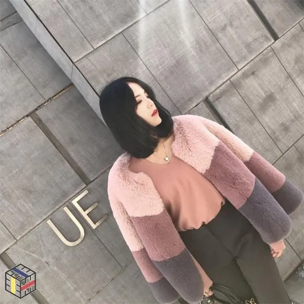 퍼 코트 여성 스몰 산뜻한 신경질 모피 겨울 소프트 토끼 짧은 색