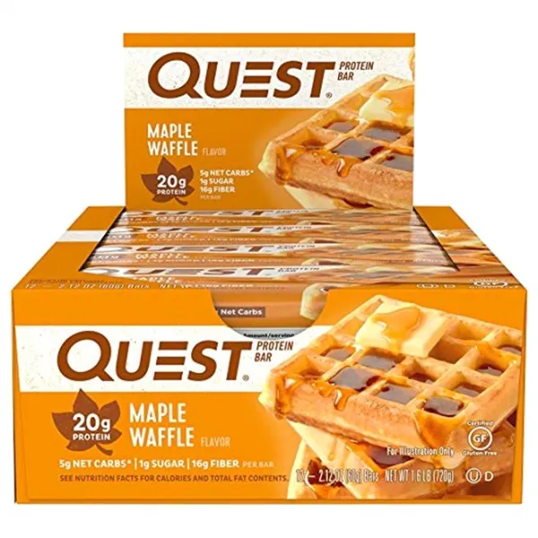 퀘스트뉴트리션 프로틴 바, 12개입, 메이플 와플(Maple Waffle)
