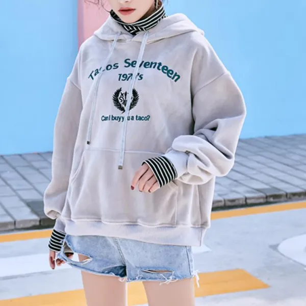 여성 봄 가을 간절기 레터링 맨투맨 후드티 Qe4h4i 후드티qe4h4i