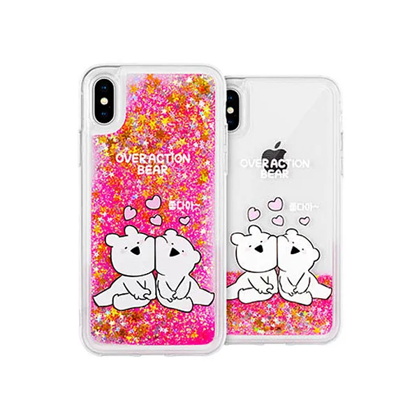 Goospery 오버액션 글리터 젤리 케이스 핸드폰 커버 휴대폰